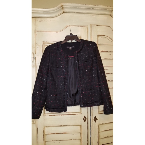 KARL LANGERFELD TWEED BLAZER 🆕 - Picture 1 of 5